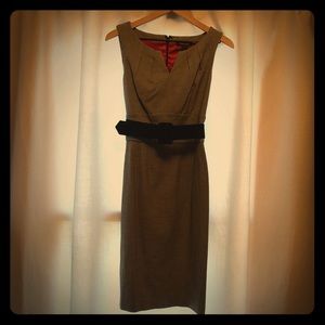 Black and white herringbone dress